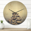 Designart 'Ukraine Minimalist Misty Lake landscape ' Modern Wood Wall Clock