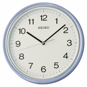 Seiko 11" Oita Wall Clock, Pearl Blue Traditional Round Quartz Analog QHA008LLH