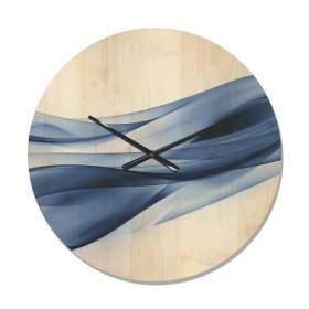 Designart 'Glittering Fractal Light Blue' Modern Wood Wall Clock