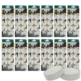 Hosley 120 Pk. Pressed Gardenia Scented Tealight Candles.