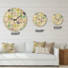 Designart 'Leaves With Geometric Pattern' Mid-Century Modern Wood Wall Clock